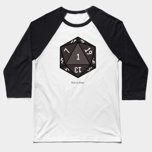 Nat 1 Crit Fail - This is Fine - DnD Inspired Baseball T-Shirt